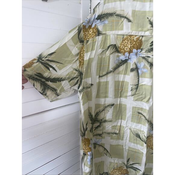 Vintage Hawaiian Shirt Steve & Barry Rayon Floral Pineapple Tiki Men’s Large - Picture 7 of 7